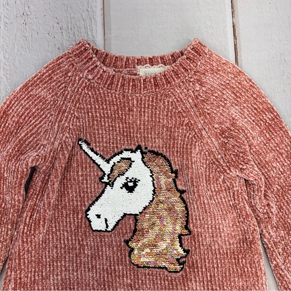 Btween Unicorn Sequin Velour Knit Sweater SIZE 8 - Picture 6 of 17